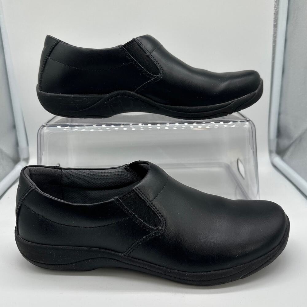 Dansko Ellie Black Leather Slip On Comfort Work Shoes Clogs Sz EU 37 US 6.5-7